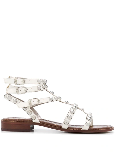 Sam Edelman Studded Strappy Sandals In White