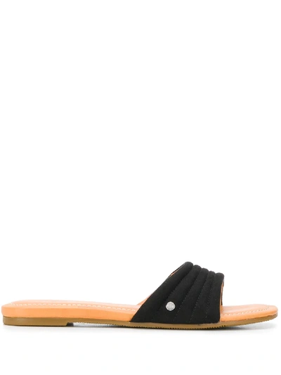 Ugg Quilted Strap Sliders In Black