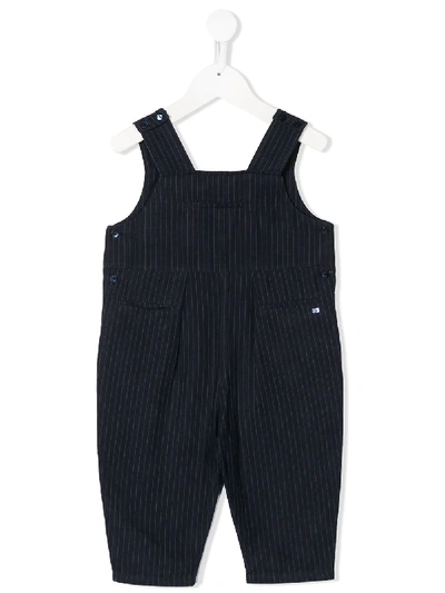 Baby Dior Babies' Pinstripe Sleeveless Romper In Blue