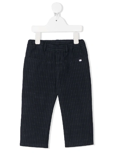 Baby Dior Babies' Pinstriped Straight-leg Trousers In Blue