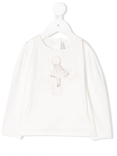 Baby Dior Babies' 小女孩印花上衣 In White