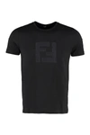 FENDI COTTON T-SHIRT WITH FF LOGO,11262363