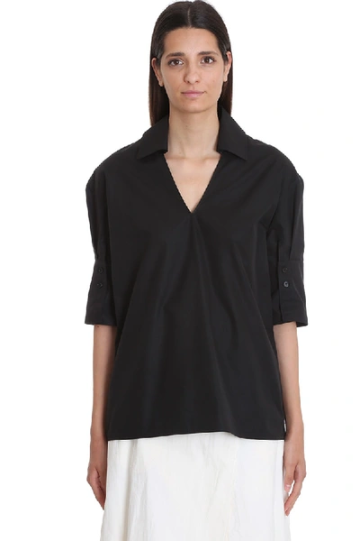 Jil Sander Magda Blouse In Black Cotton