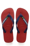 Havaianas Brazil Logo Flip Flops In Red