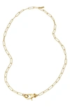 ADORNIA LOCK PAPER CLIP LINK NECKLACE,N-657S