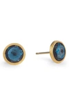 Marco Bicego Jaipur Semiprecious Stone Stud Earrings In Yellow Gold/ Blue Topaz