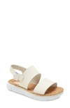 Camper Oruga Leather Strappy Sandals In Light Beige Leather