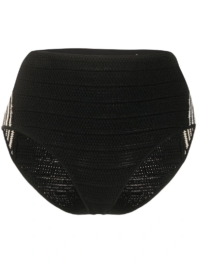 Sandro Two-tone Crochet Shorts In Black