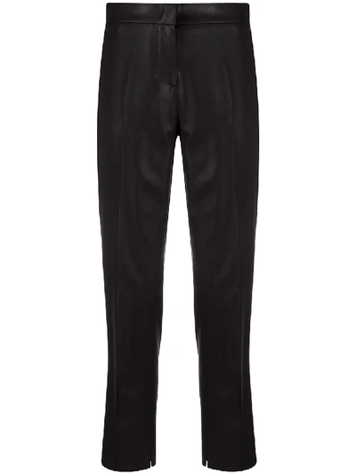 Nells Nelson Cropped Matte-finish Trousers In Black