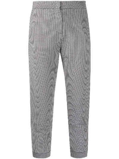 Nells Nelson Cropped Striped Trousers In Grey