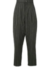 NECESSITY SENSE STRIPED WIDE-LEG CARROT TROUSERS