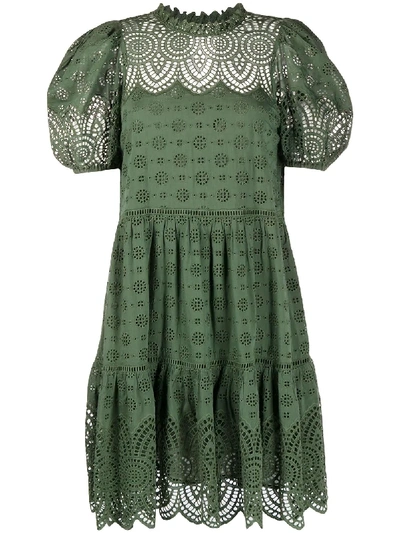 Ulla Johnson Broderie Anglaise Dress In Green