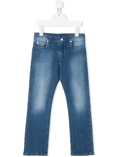 Baby Dior Kids' Faded Straight Leg Jeans In Blue