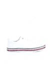 TOMMY HILFIGER TOMMY HILFIGER WOMEN'S WHITE LEATHER SNEAKERS,FW04596BIANCO 40