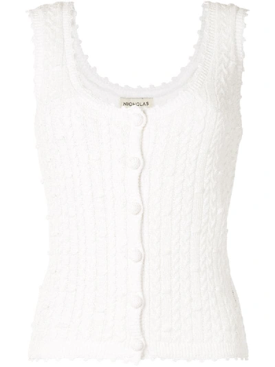 Nicholas Fine Knit Tank Top In White