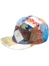 Quetsche Patchwork Design Baseball Cap In Blue