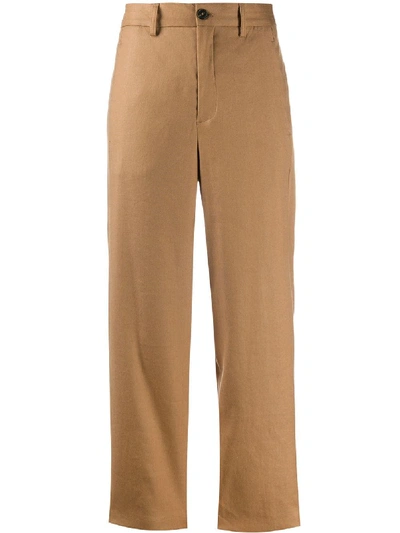 Closed Cropped Tailored Trousers In Beige