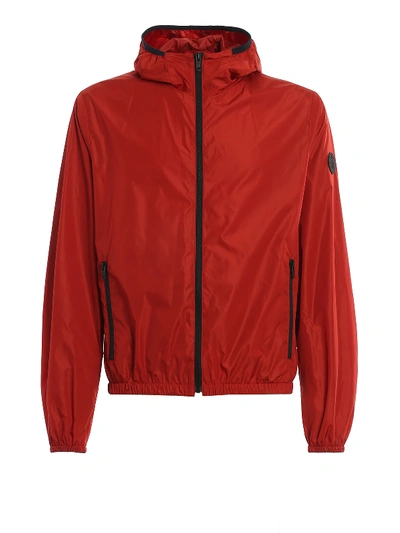 Fay Windproof Hooded Jacket In Red