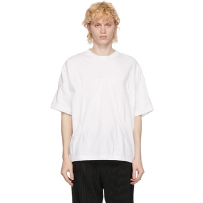 N.hoolywood 白色 Staple Front T 恤 In White