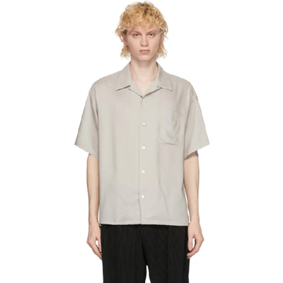 N.hoolywood Grey Elongated Revere Collar Shirt In Gray