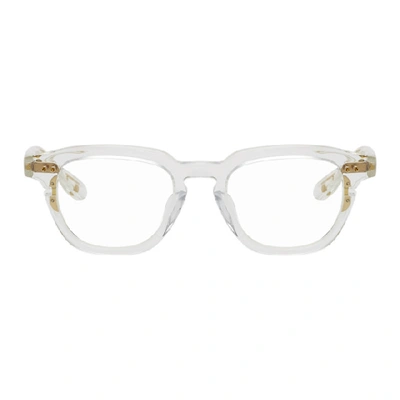 Dita Transparent And Gold Lineus Glasses In Crystalygld