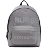 BURBERRY GREY LOGO 'HORSEFERRY' BACKPACK