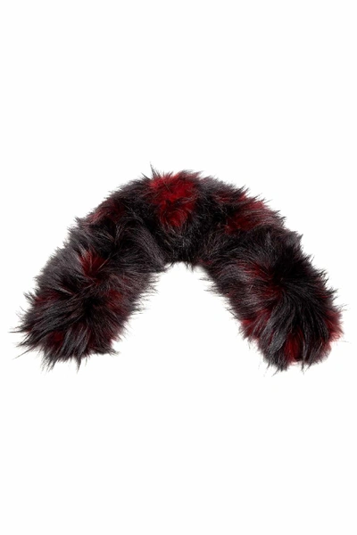Mr &amp; Mrs Italy Raccoon Fur Collar In Red/dusty Blue Night