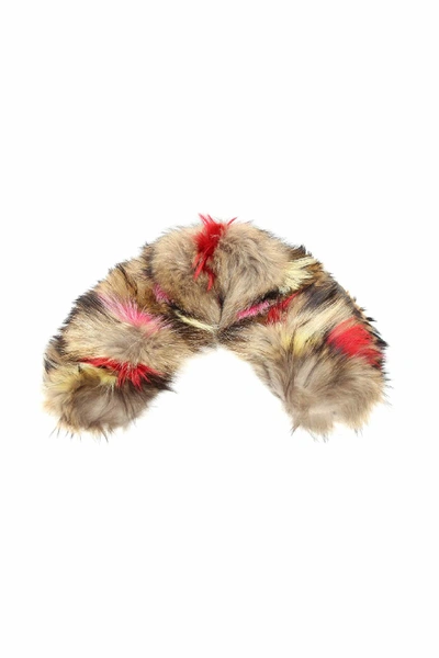 Mr &amp; Mrs Italy Multicolor Raccoon Fur Collar In Natural Multicolor