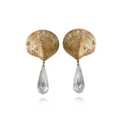 Apples & Figs 24k Gold Vermeil Siren Tears Shell Earrings