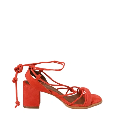Alohas Sophie Suede Heeled Sandals In Red