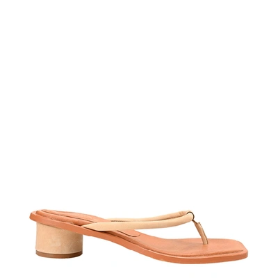 Alohas Beijo Leather Heeled Sandals In Beige