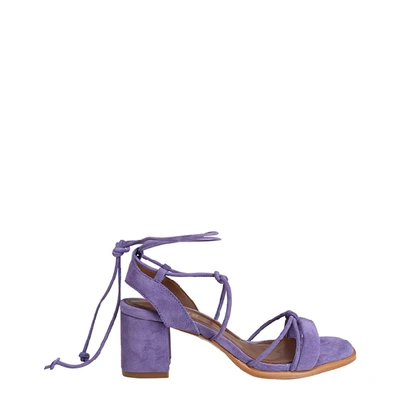 Alohas Sophie Suede Heeled Sandals In Purple