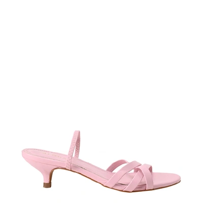 Alohas Wasabi Heeled Leather Sandals In Pink