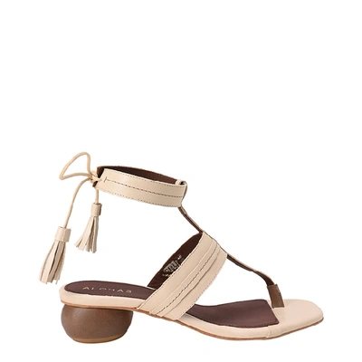 Alohas Coraco Heeled Leather Sandals In Grey