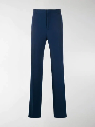 Balenciaga Tailored Straight Leg Trousers In Blue