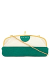 Marni Wide Coin Purse Cross-body Bag In Stone White And Jade