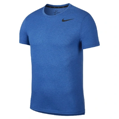 Nike Breathe Men's Short-sleeve Training Top (light Game Royal Heather) - Clearance Sale In Light Game Royal Heather,black
