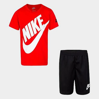 Nike Boys' Little Kids' Sportswear Futura T-shirt And Shorts Set In Black/red
