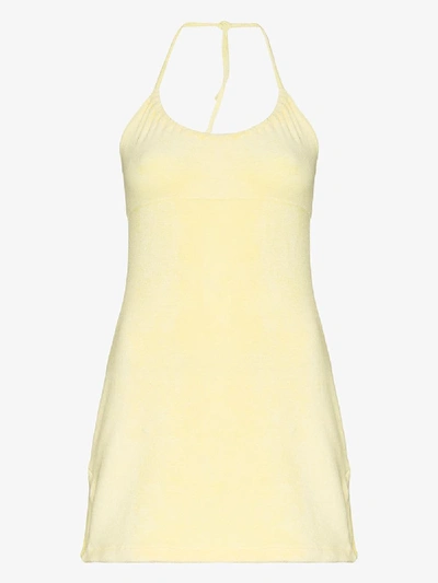 Frankies Bikinis Gigi Halterneck Mini Dress In Yellow