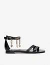 CLAUDIE PIERLOT CHAIN AND SHELL-EMBELLISHED LEATHER SANDALS,R00085095