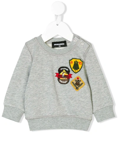 Dsquared2 Babies' Logo Patch Sweatshirt In Grey