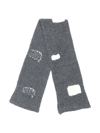 Message In The Bottle Babies' Patchwork Detail Scarf In Grey