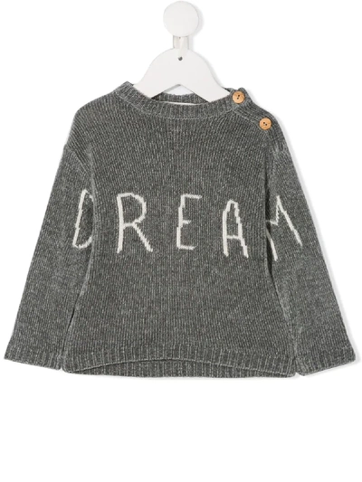 Message In The Bottle Babies' Dorian Slogan Jumper In Grey
