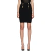 BALMAIN BLACK KNIT BUTTON SKIRT