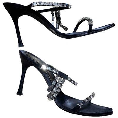 Pre-owned Sergio Rossi Cloth Sandal In Black