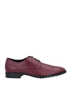 TOD'S TOD'S MAN LACE-UP SHOES BURGUNDY SIZE 8.5 SOFT LEATHER,11863209KV 7