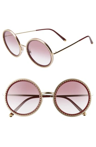 Dolce & Gabbana Sacred Heart 53mm Gradient Round Sunglasses In Gold Red Gradient