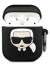 KARL LAGERFELD EMBOSSED 3D LOGO AIRPODS CASE COVER,0400012622985