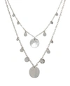 Ettika Pacific Princess Layered Shell Disc Women's Necklace Set In Silver