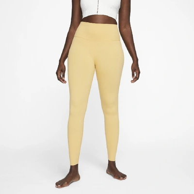 Nike Yoga Luxe Women's Infinalon 7/8 Leggings (honeycomb) In Gold